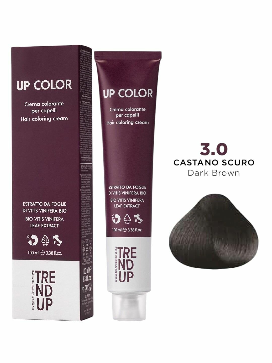 Краска для волос  3 0 Темный шатен натуральный  Профессиональная  TREND UP UP COLOR  100 мл