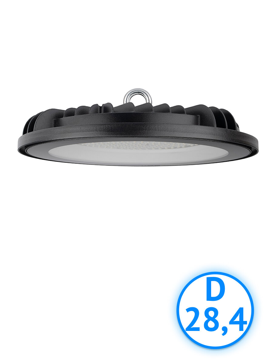 Светильник светодиодный промышленный подвесной Jazzway Ø284 150В 5000K IP65 черный