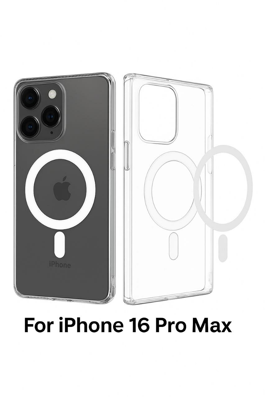 Чехол Magsafe для Iphone 16 promax прозрачный тонкий хрусталь