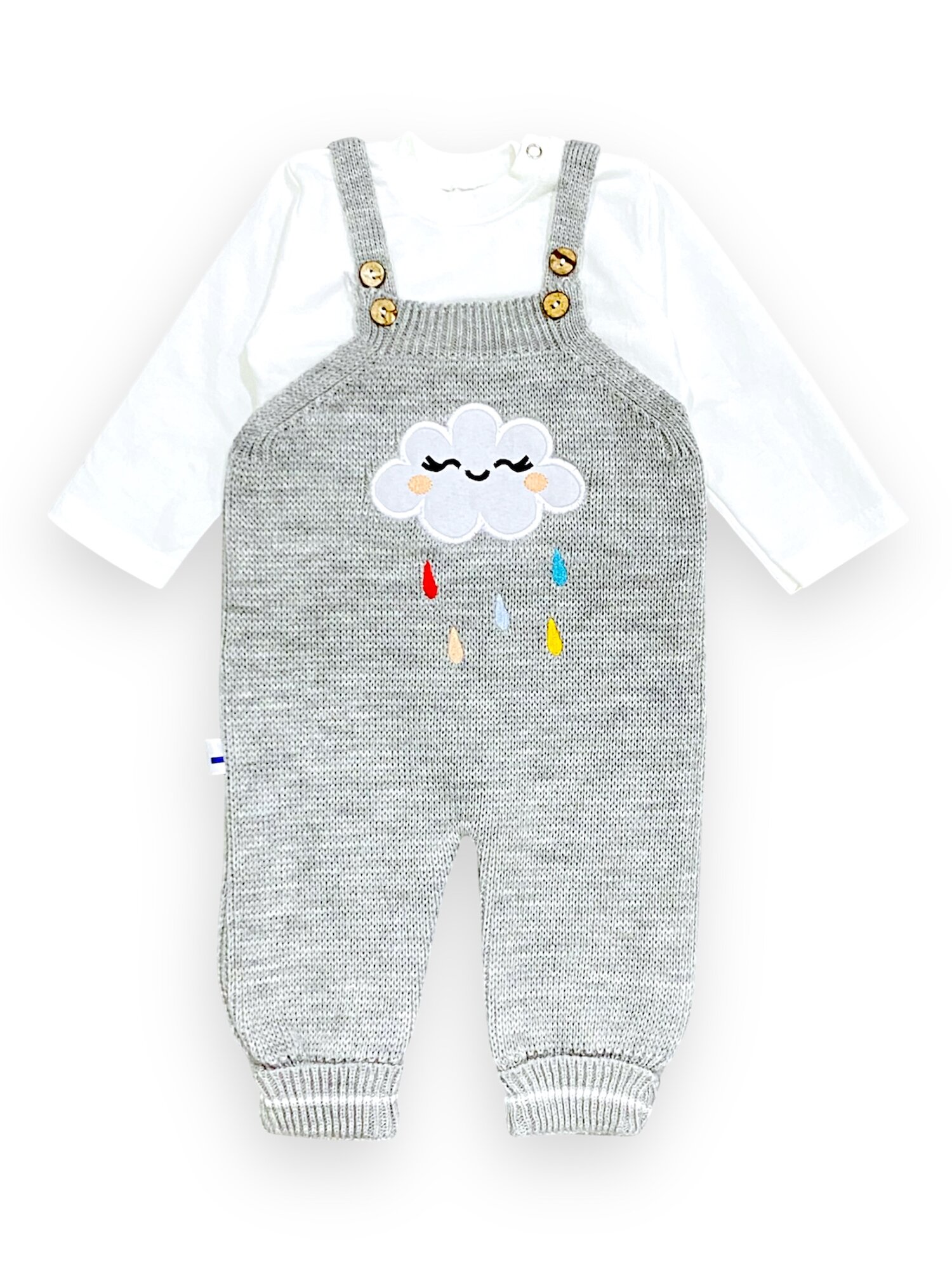 Комбинезон Gunesh Line Textile линейка, открытая стопа, размер 68, серый меланж — фото 1