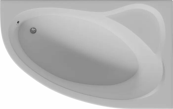 Акриловая ванна AQUATEK Фиджи R 170x110 см угловая правая пристенная белая асимметричная с каркасом стандартный каркас