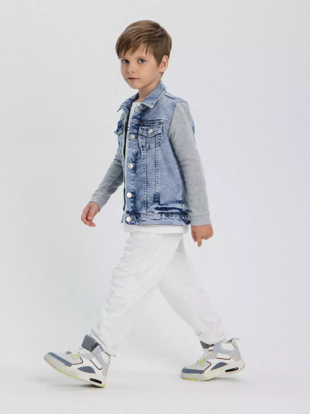 Бомбер 1, размер 110, голубой/ серый — фото 1