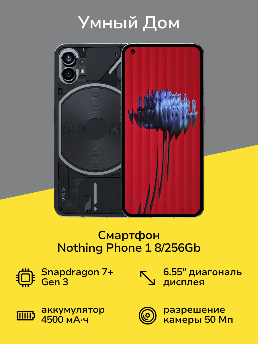 Смартфон Nothing Phone (1) 8/256Gb Black (A063)