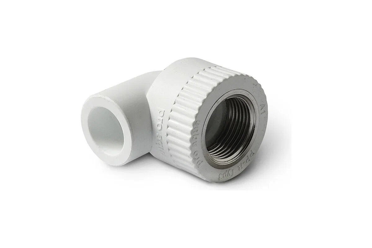 Угольник PRO AQUA 20x1/2 комбинированный для труб PPR белый 95 °C