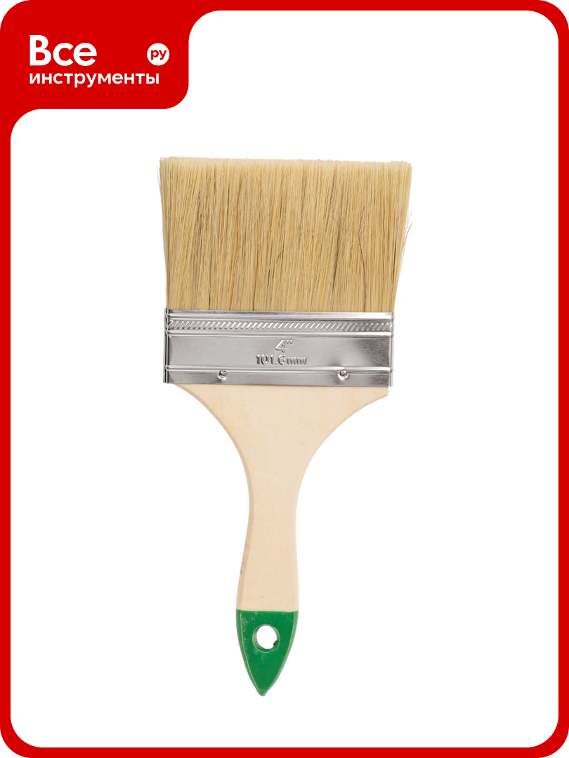 Кисть флейцевая ADMIRAL STARS Эко Плюс 100мм смеш  щетина 1 0см дерев  ручка 54398074