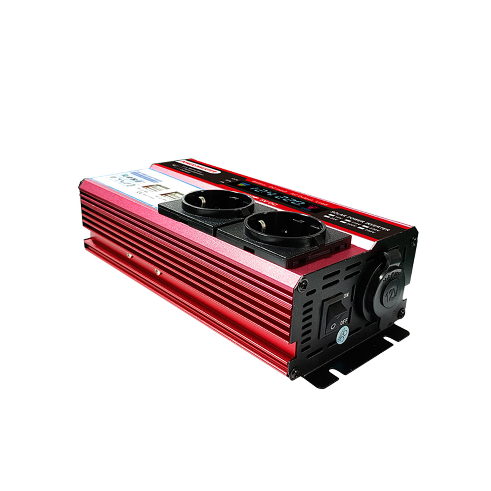 Солнечный инвертор с высокой эффективностью, инвертор с синусоидальной волной, домашний автомобильный преобразователь солнечной энергии с ЖК-дисплеем 650 Вт