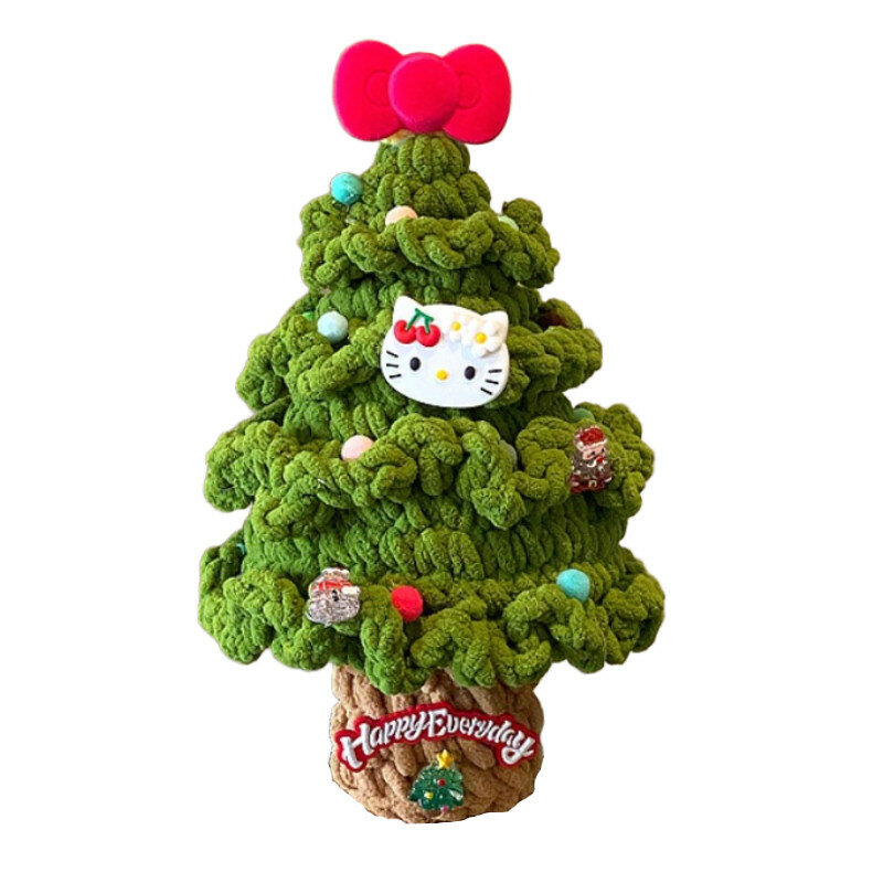 Knitted christmas tree craft for festive home accent green