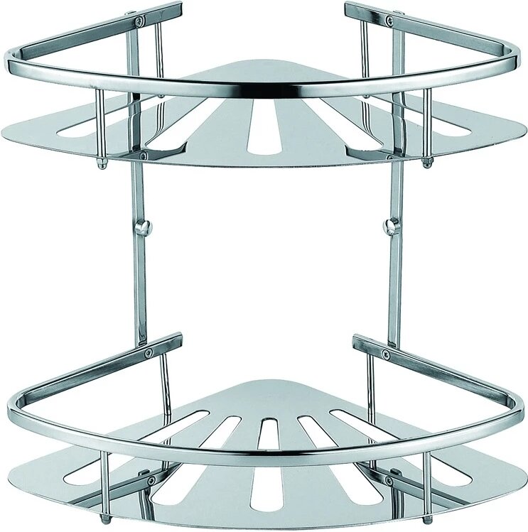 Полка для ванной Azario AZ-836-2 241x241 см угловая двойная хром