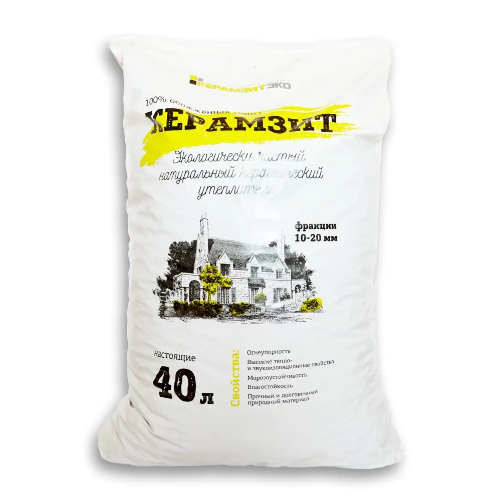 Керамзит Керамзит фракция 10-20мм для утепления и выравнивания 40 л