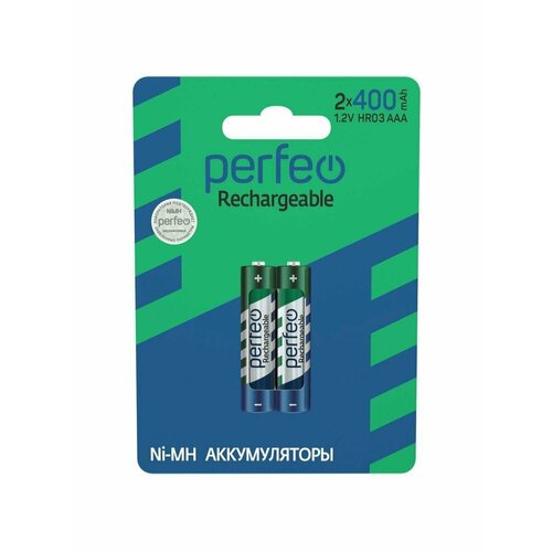 фото Аккумулятор perfeo aaa 400mah ni-mh 1.2v bl2 pfaaa400/2bl, 2шт.