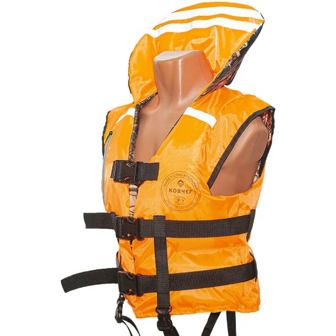 Спасательный жилет Ковчег Хобби двусторонний оранжевый/камуфляж S-M/р.44-48/до 60 кг