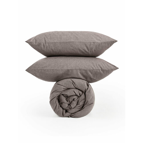 Комплект постельного белья MORФEUS (морфеус) - Melange Brownie (коричневый), 2-спальное, вареный хлопок