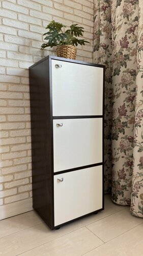 Изображение товара Комод КОмодныйДОМ, ЛДСП, фасады ЛДСП, цвет венге/белый шагрень, с доводчиками