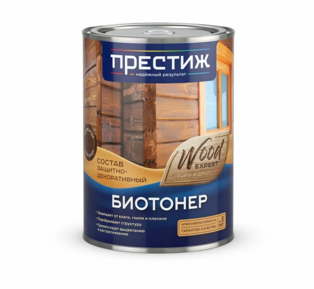 Пропитка для дерева биотонер состав защитно-декоративный Красное дерево 0.9 л.