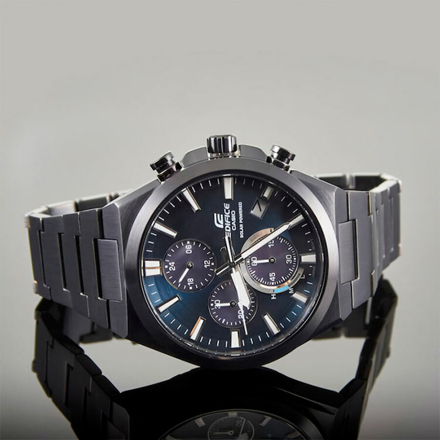 Наручные часы CASIO, серебряный, черный, синий — фото 1
