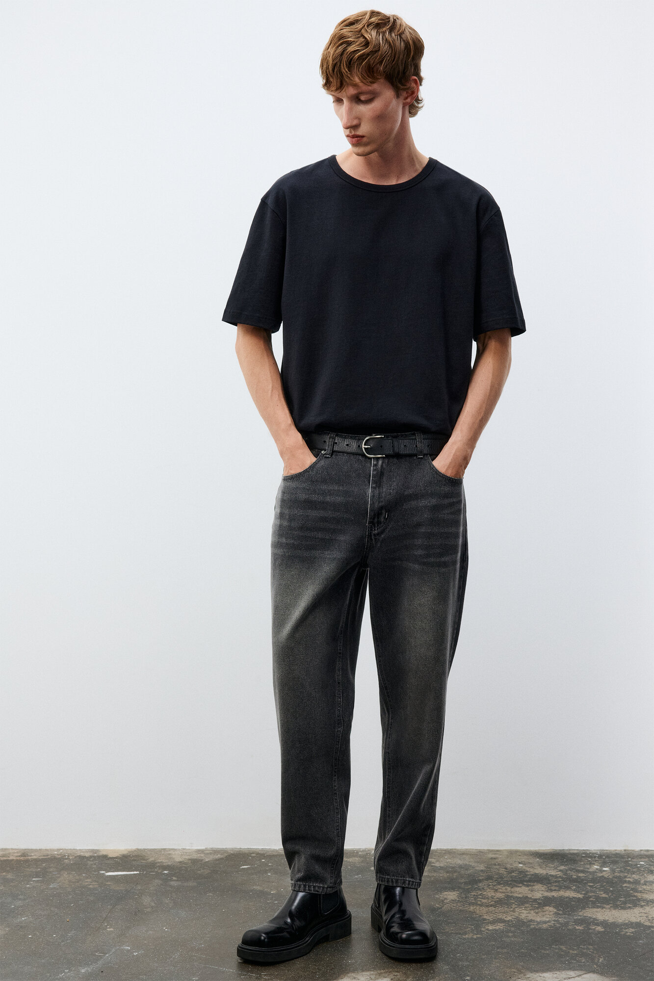 Джинсы зауженные Befree Man Basic, размер 32/176, темно-серый деним