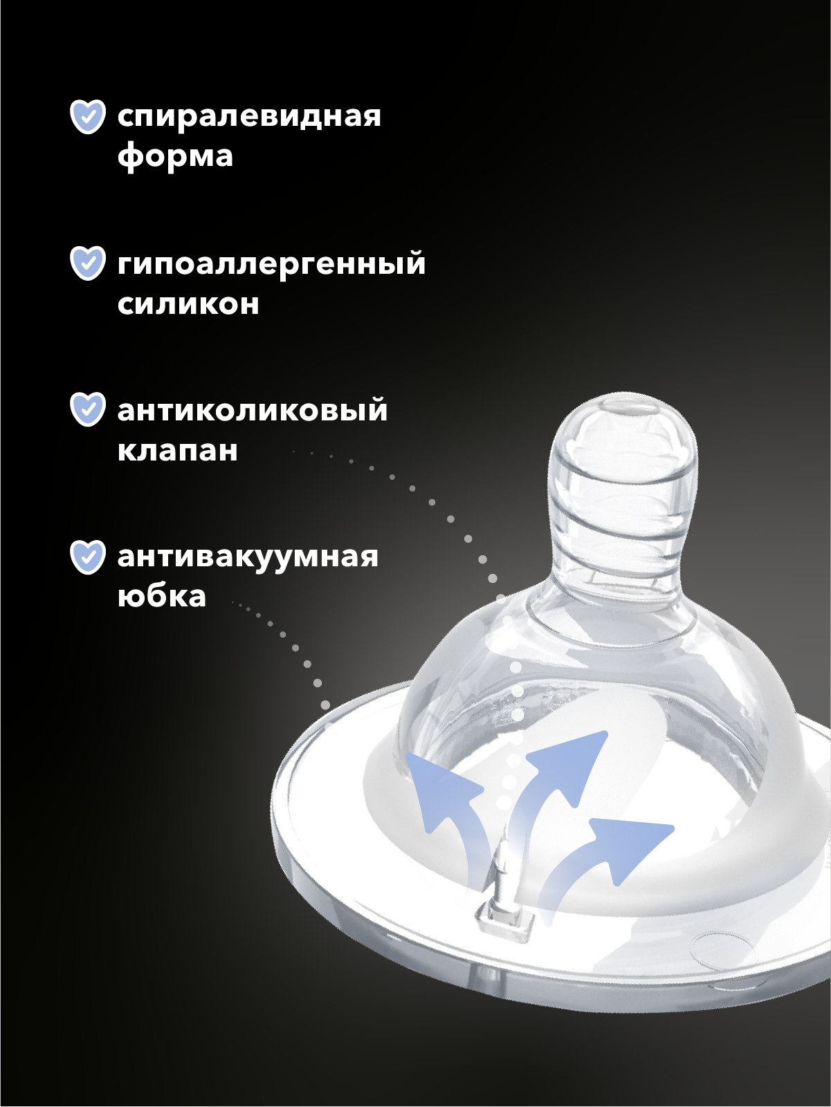 Картинки Соска Twistshake Антиколиковая силиконовая M 2м+, 2 шт. прозрачный