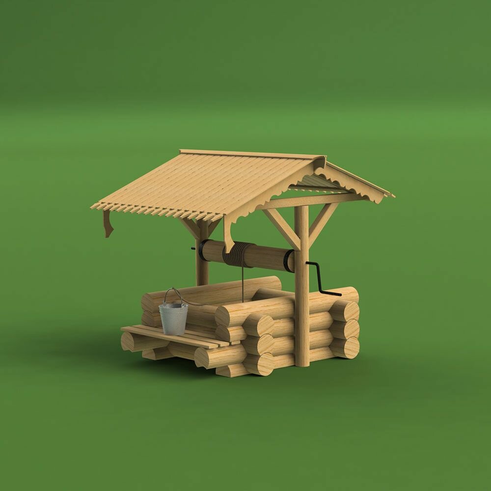 3501 сборная деревянная модель Деревенский колодец 1:35 СВ Модель