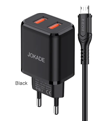 Сетевое зарядное устройство JOKADE JB026, адаптер питания Micro USB, 220В, черный