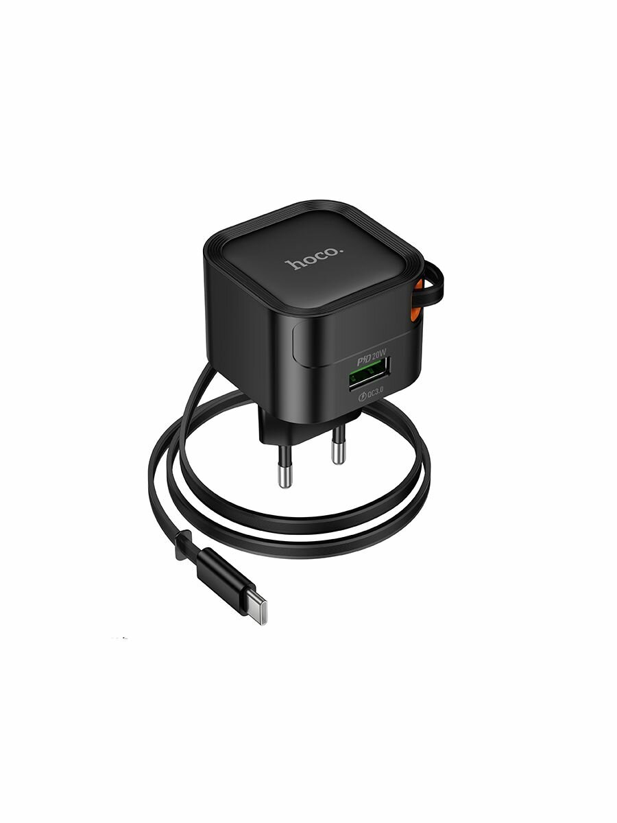 Зарядный блок со встроенным кабелем Type-C — фото 1