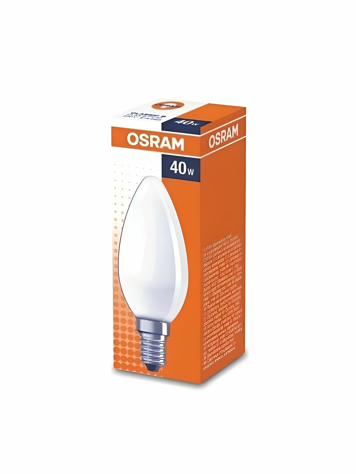 Лампа накаливания свеча OSRAM CLASS B FR 40W Е14 матовая 5 штук