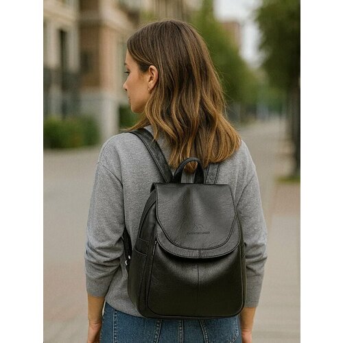 Рюкзак женский кожаный черный