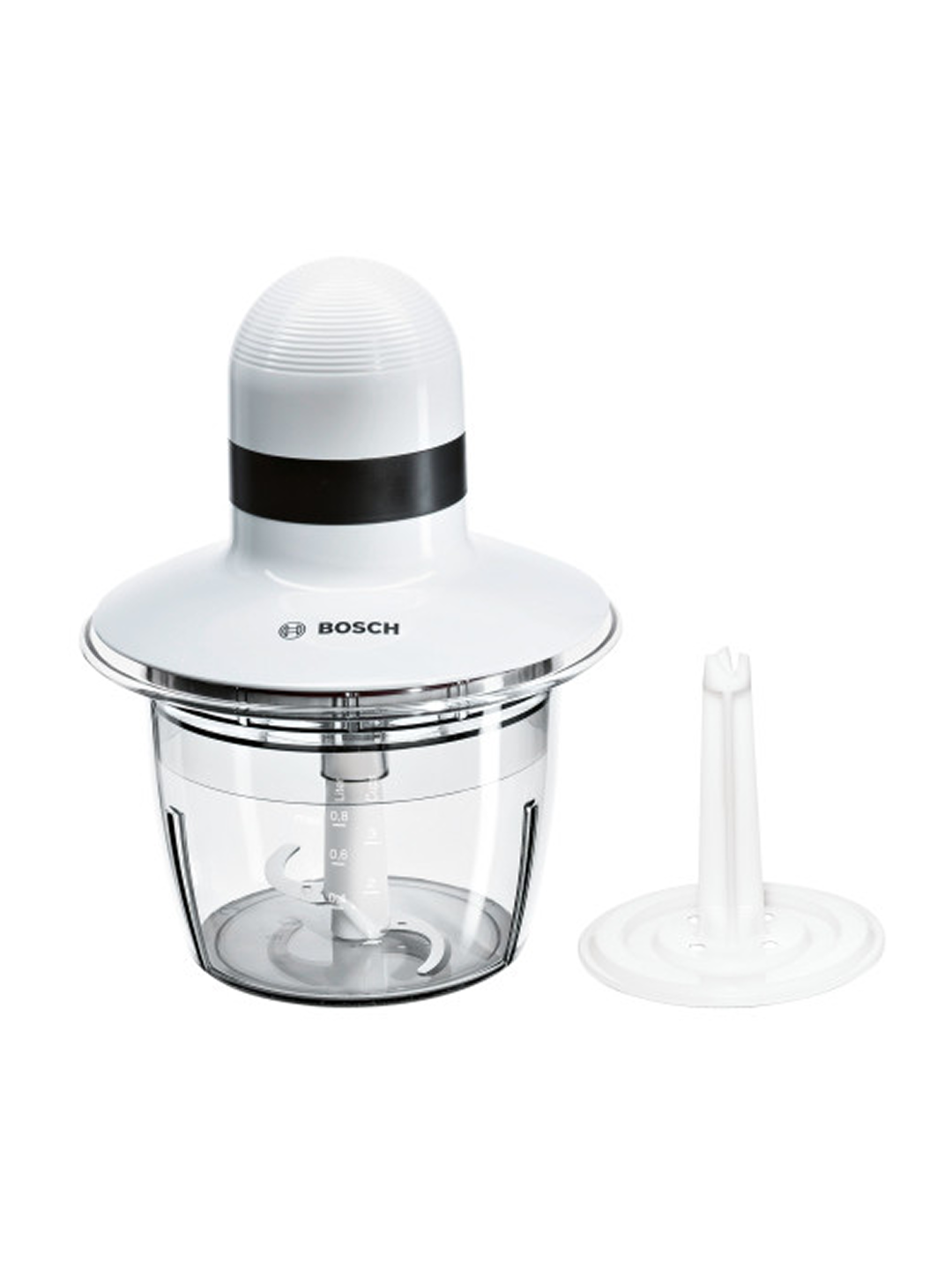 Измельчитель Bosch MMR08A1 Белый Мощность 400 Вт, Емкость чаши 0.8 л, Защита брызг от перегрузки. — фото 1