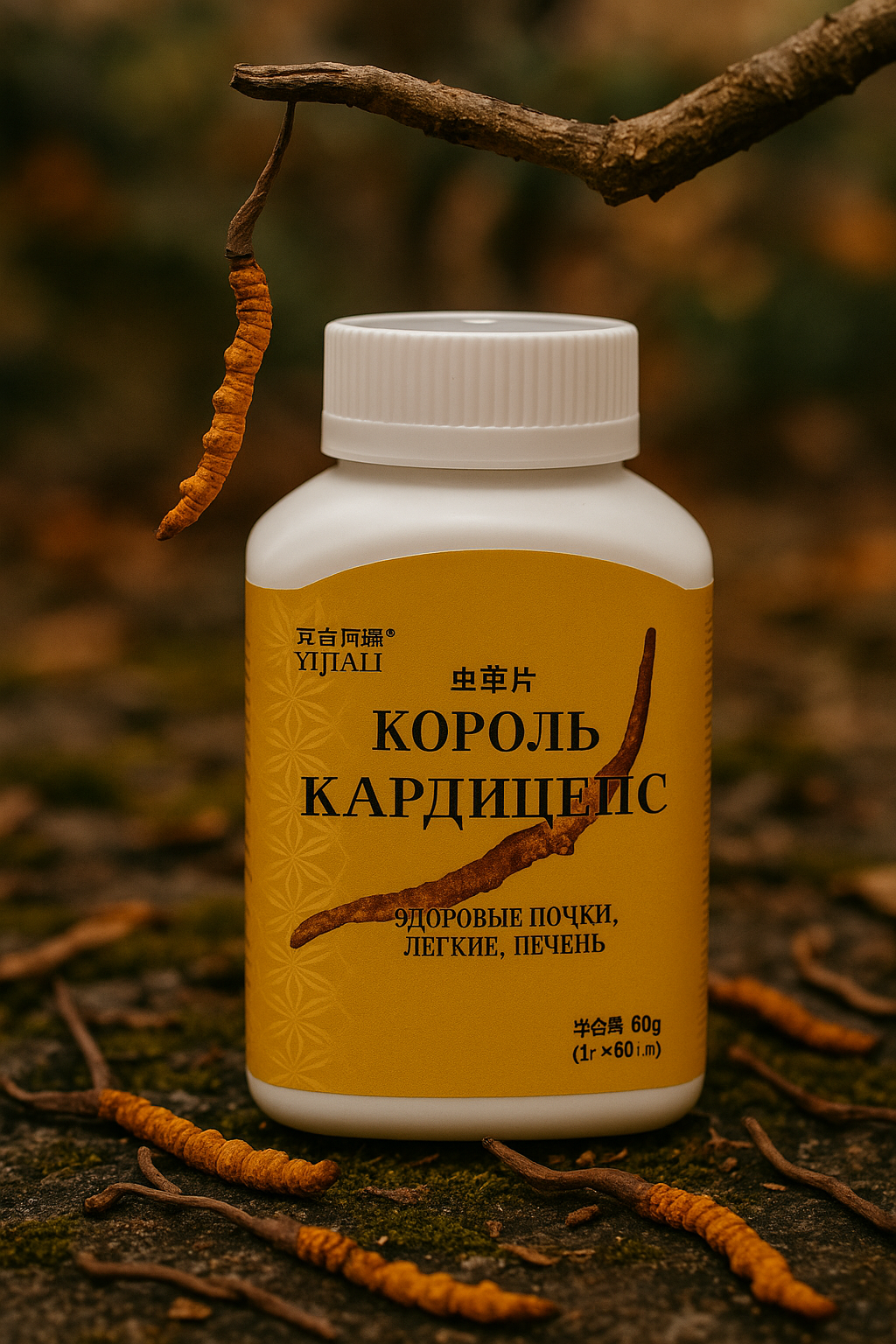 Король кордицепс для почек, легких и печени Bdokang 60 таблеток.