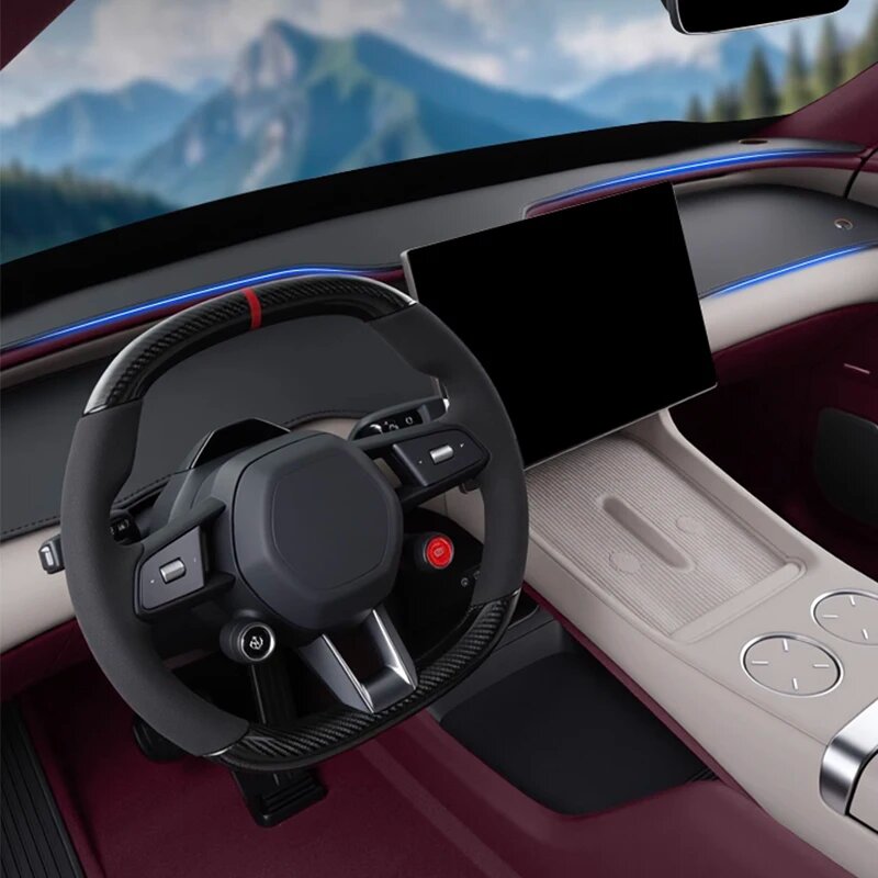 Автомобильные Коврики Xiaomi Для Xiaomi YU7 2025 2026, анти-УФ-защитный коврик для приборной панели, солнцезащитный коврик для центральной консоли, кожаные автомобильные аксессуары из наппа, black 2pcs