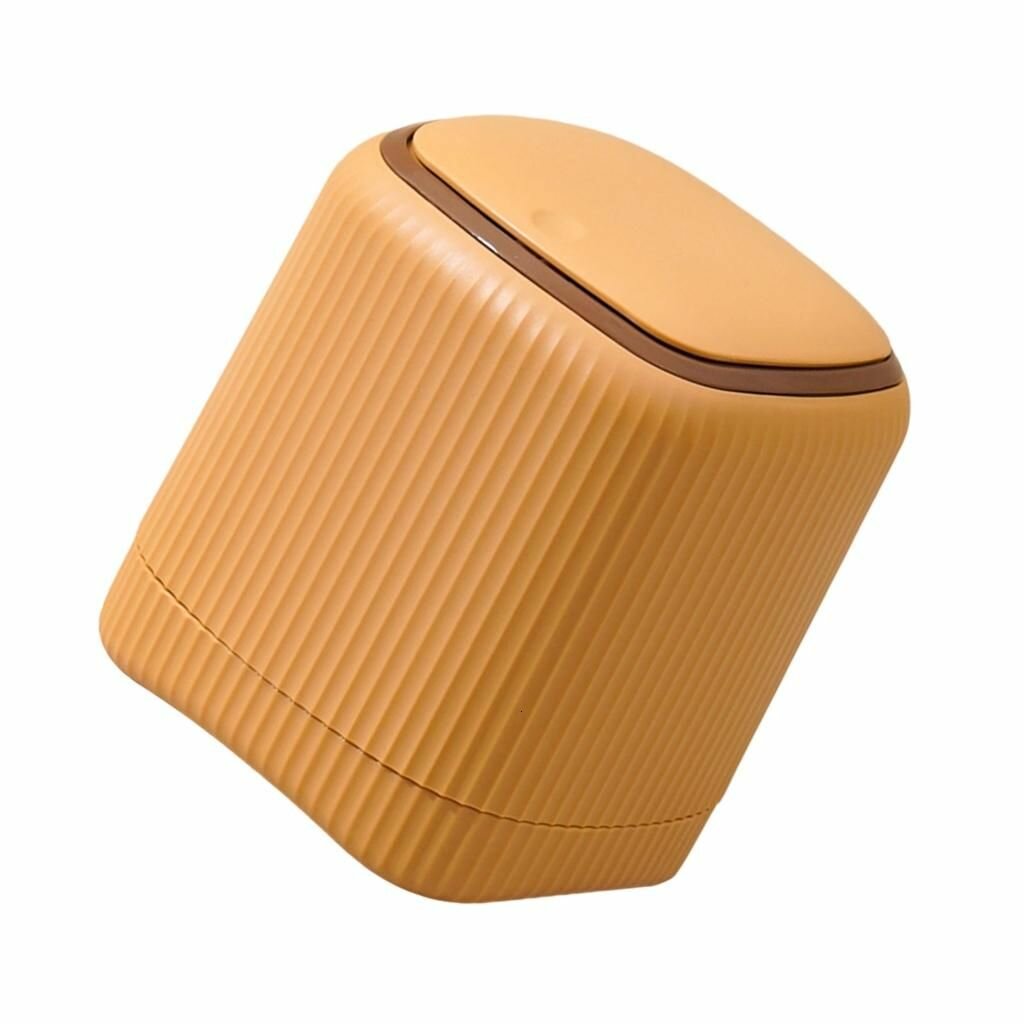 Миниатюрная настольная урна для стола быстросъемная крышка Оранжевый