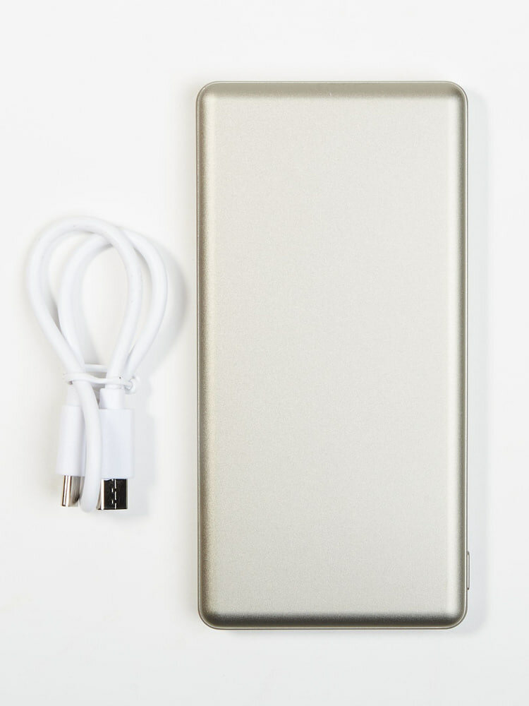 Внешний аккумулятор Franky 10000, матовое алюминиевое покрытие, быстрая зарядка