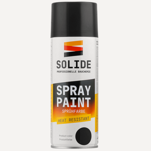 Изображение товара Краска-эмаль аэрозольная в баллончике термостойкая черный SOLIDE 400 мл (SL-67505-1)