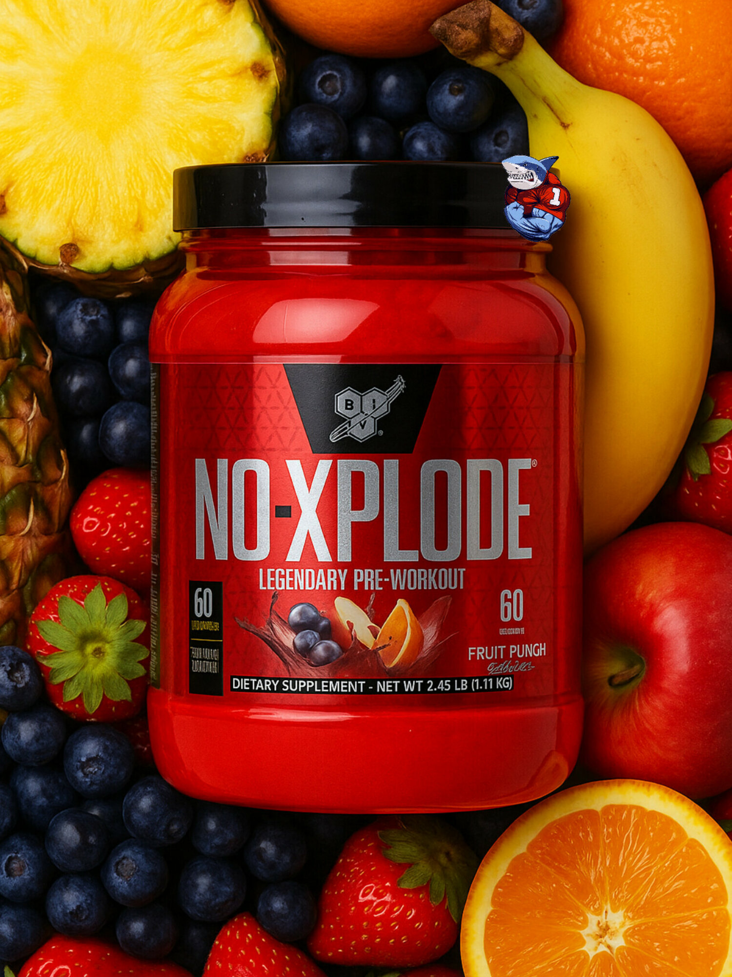 Предтренировочный комплекс NO Xplode от BSN 60 порций. Фруит пунш