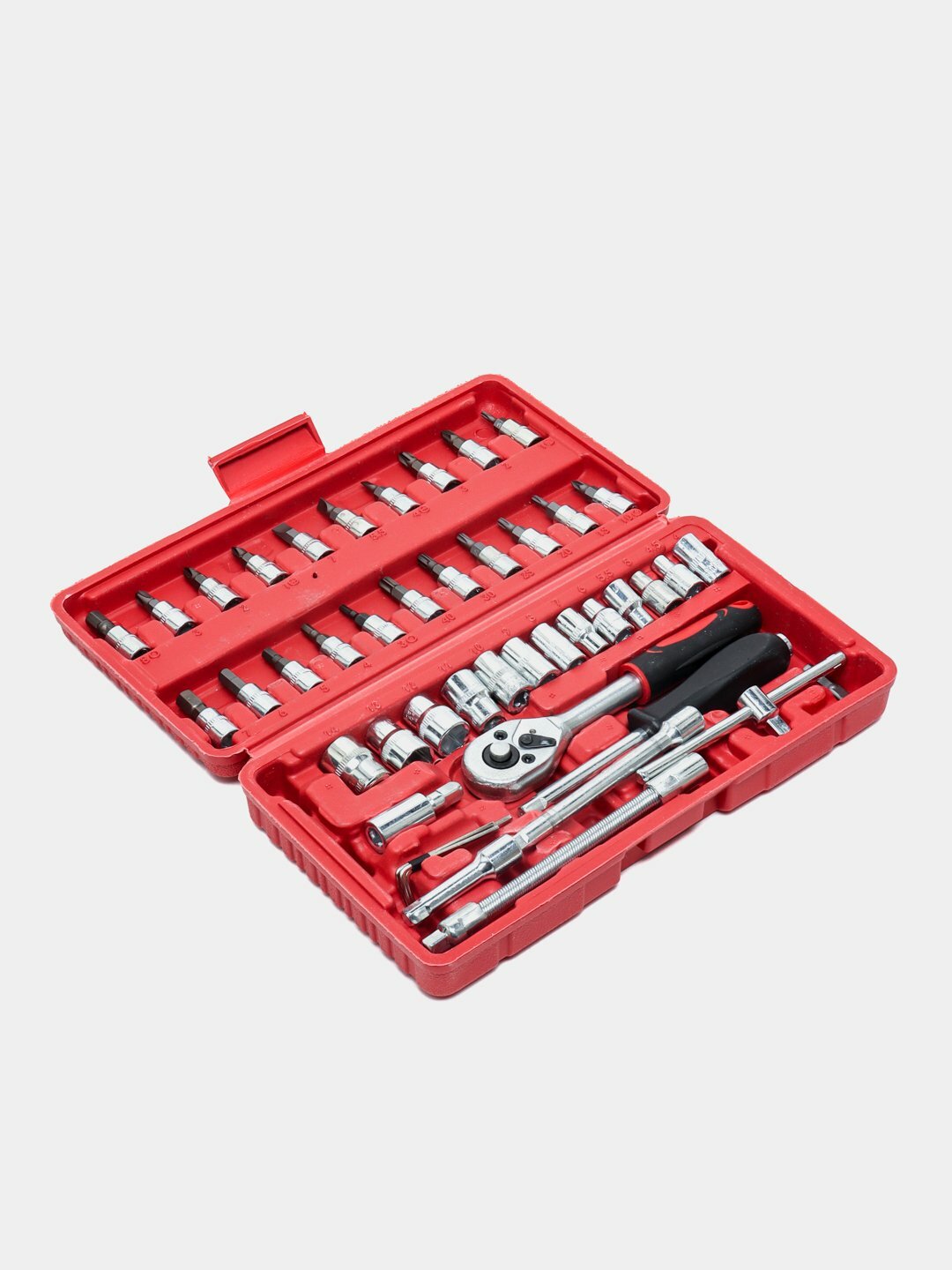 Набор ключей головок-бит, с трещоткой, инструментов, для авто и дома, 46 предметов