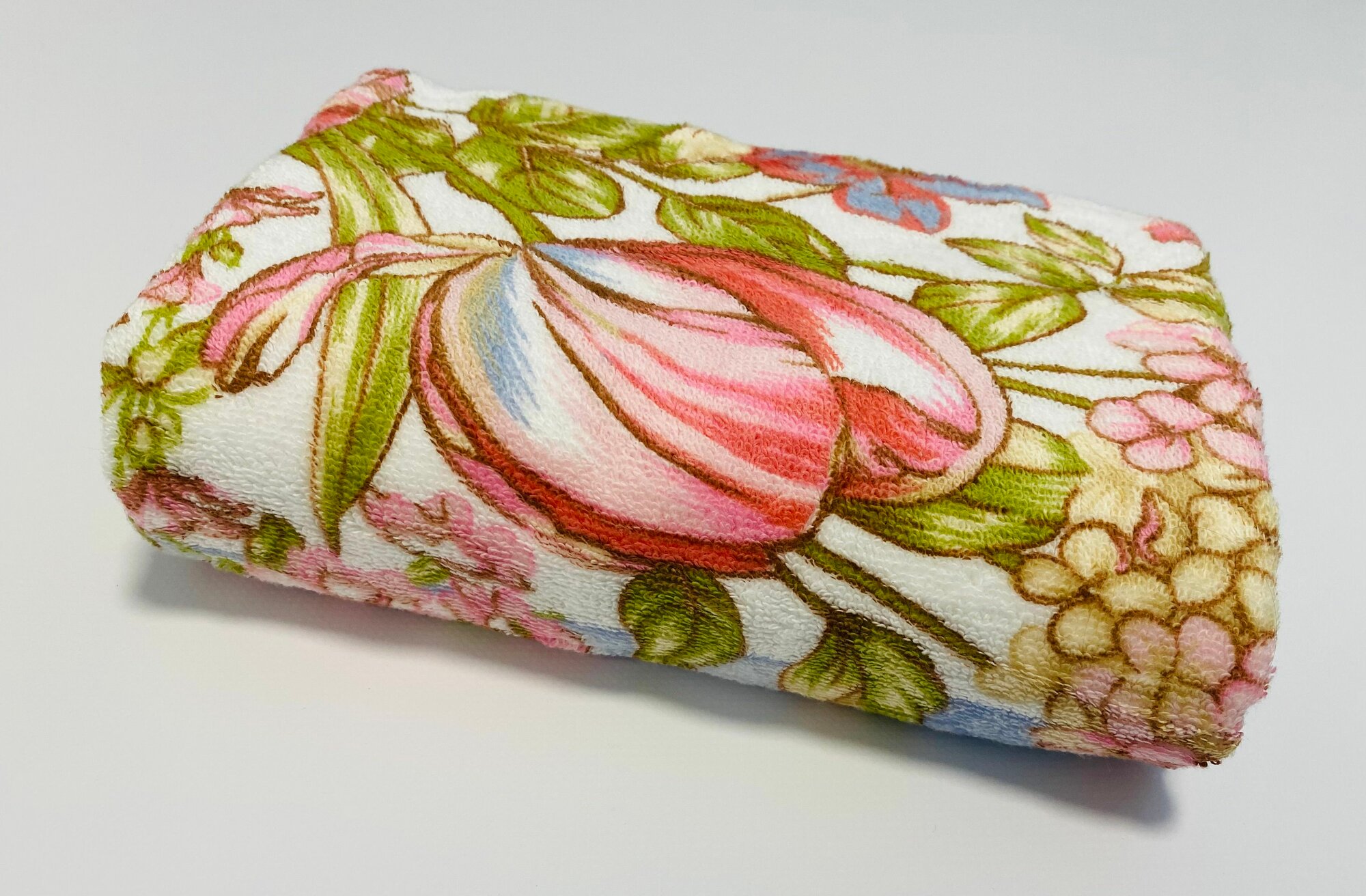 Полотенце махровое банное, для ванны Цветочный рай 70*140 см Голубое