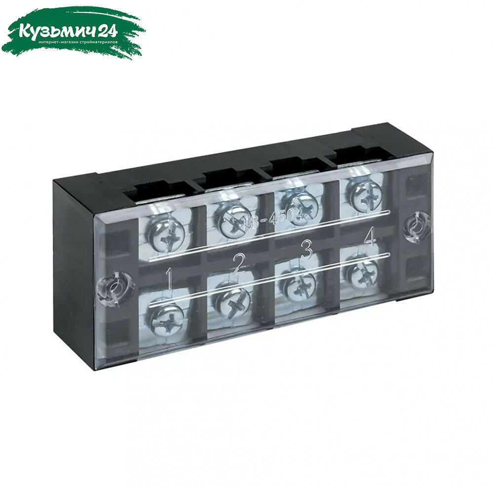 Колодка клеммная EKF TB 4504 до 4 5 кв  мм  4 пары  45 А  термопласт  черная