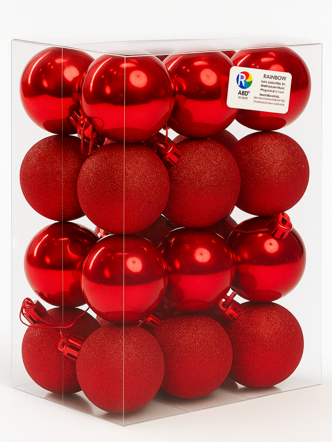 Ёлочные шары 5 см, набор 24 шт, блестящие украшения для новогодней ёлки