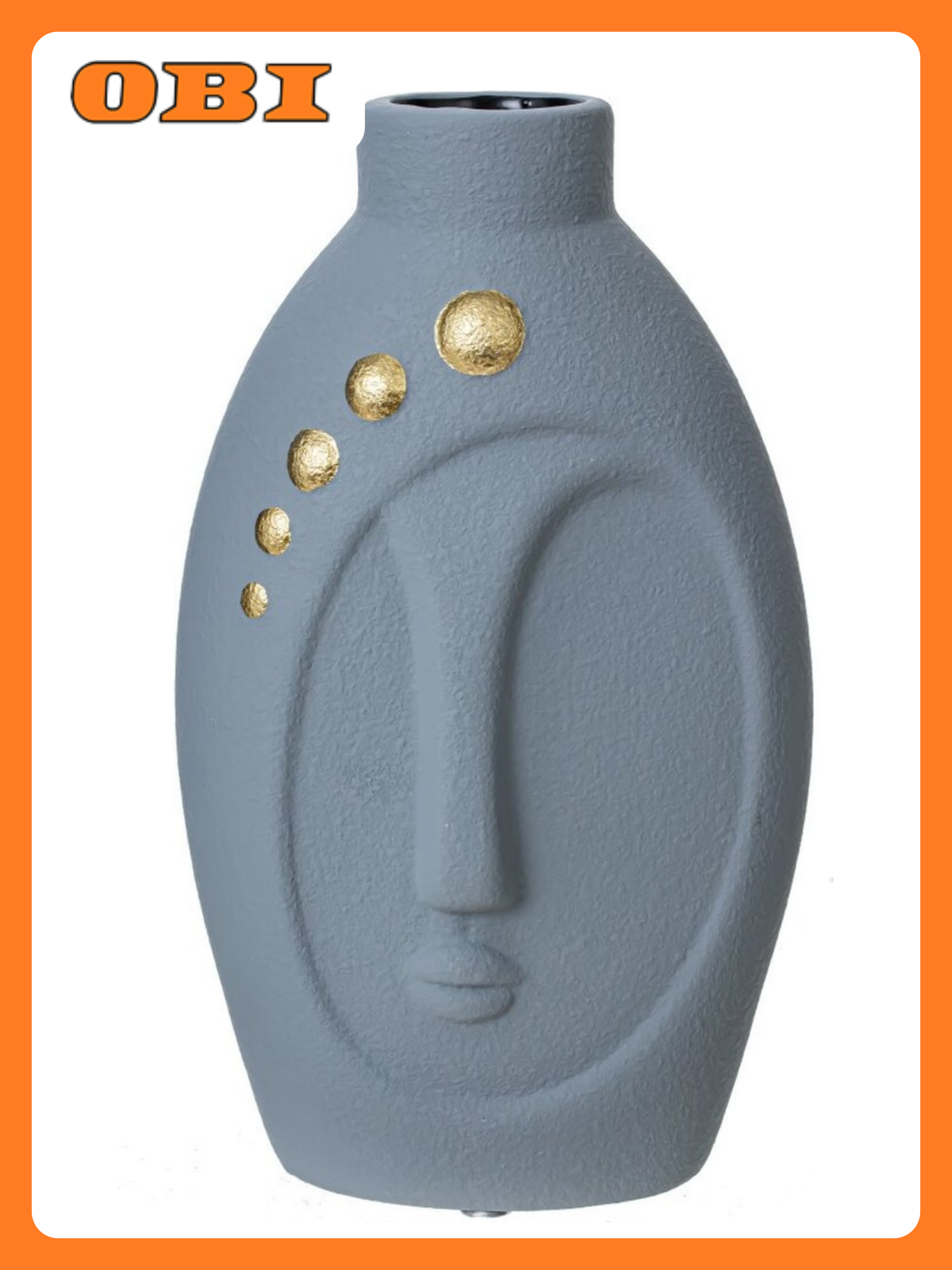 Ваза L12 W85 H20 см Серый