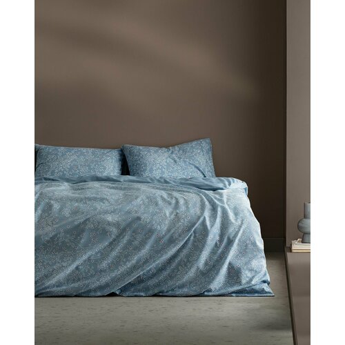 Постельное белье 2 спальное, евро. Пододеяльник 200х220 + 2 наволочки 50х70 + простынь 230х260. Цвет: Синий