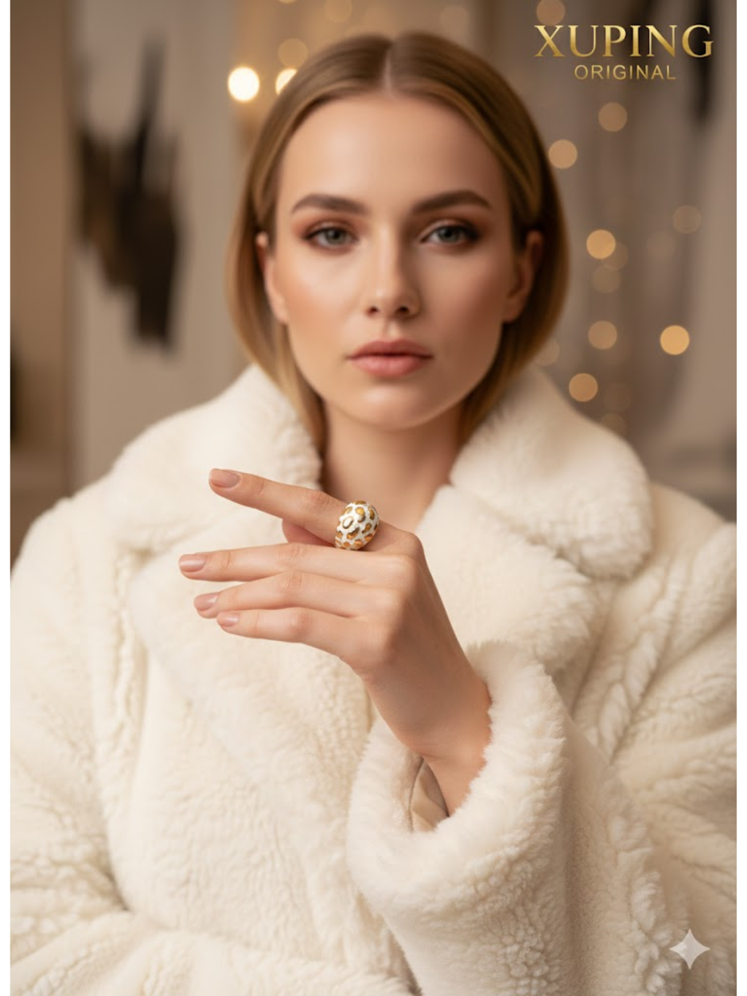 Кольцо-кулон XUPING JEWELRY, размер 18, ширина 28 мм, gold — фото 1