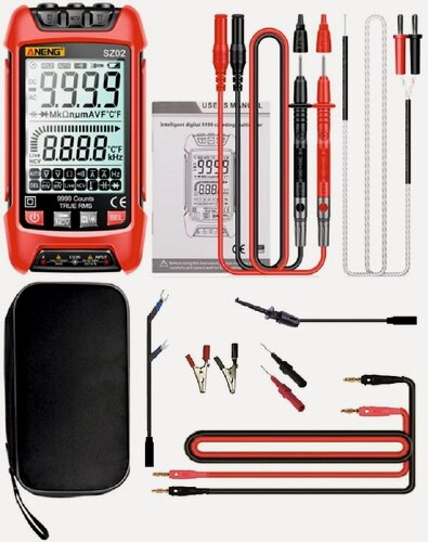 Изображение товара Мультиметр профессиональный ANENG SZ02 SPECIAL с NCV. Гарантия 2 года. 14 функций.