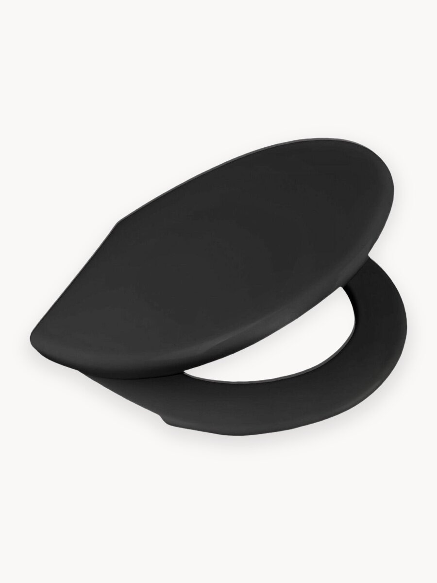 Сиденье для унитаза Стандарт пластиковое с креплениями цвет черный
