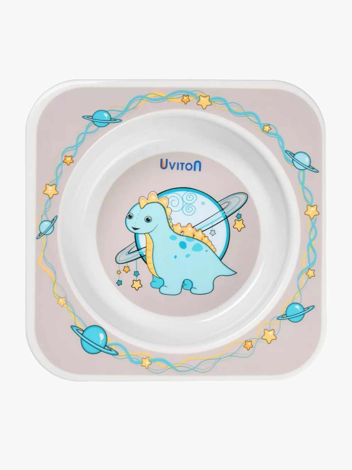 Тарелка детская для кормления с рисунком квадратная от Uviton