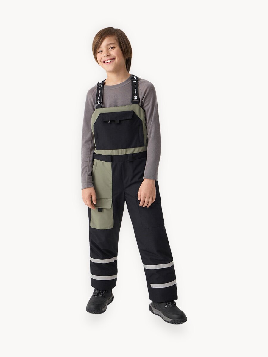 Полукомбинезон утеплённый Lassie Jani, размер 134, , черный