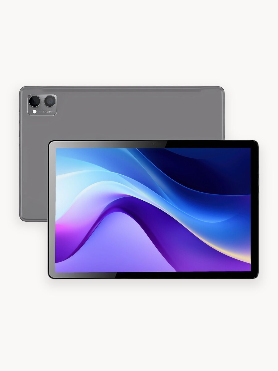 Планшет 10 дюймов, планшет 8 128 gb, планшет андроид с сим картой, 10.4 дюйма, 8 ядер 2 ГГц, 2K дисплей 2000х1200, Android 12, ультратонкий, серый