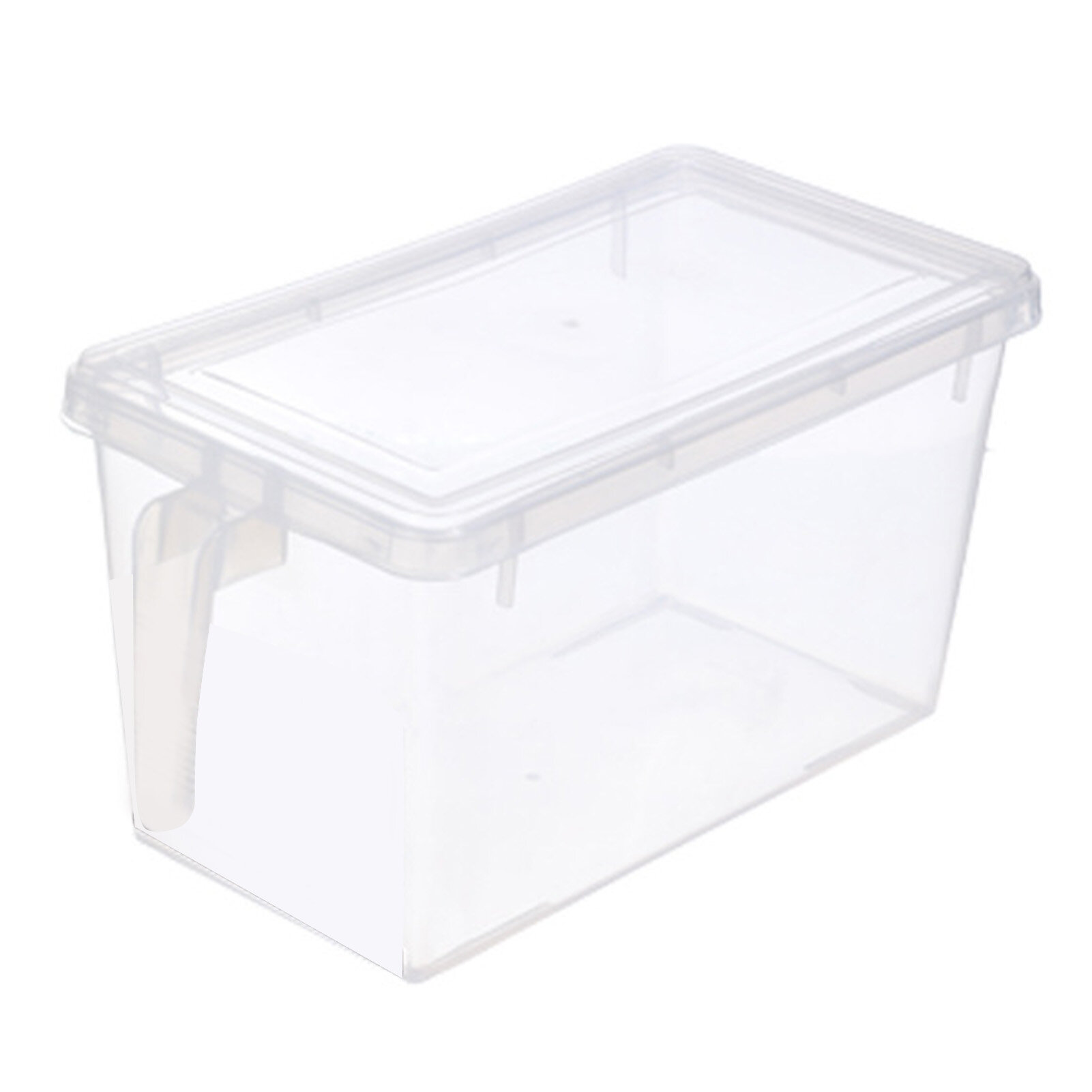 Fridge Food Box Transparent Rectangular Stackable Refrigerator Storage Container with Lid Handle