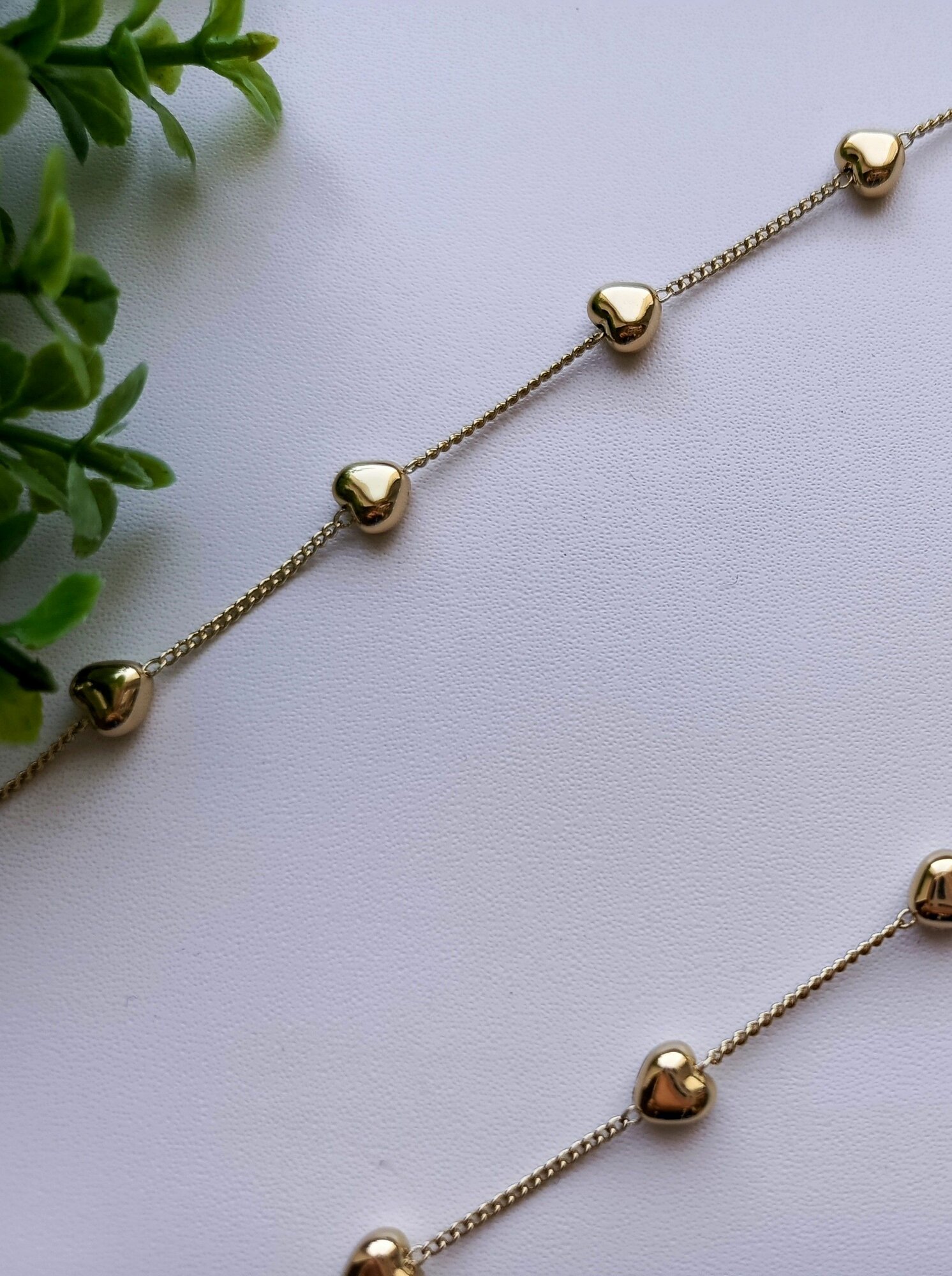 Цепь для рукоделия с сердечками 6 мм. 0.5 м. Латунь, позолота. Корейская фурнитура для бижутерии, украшений