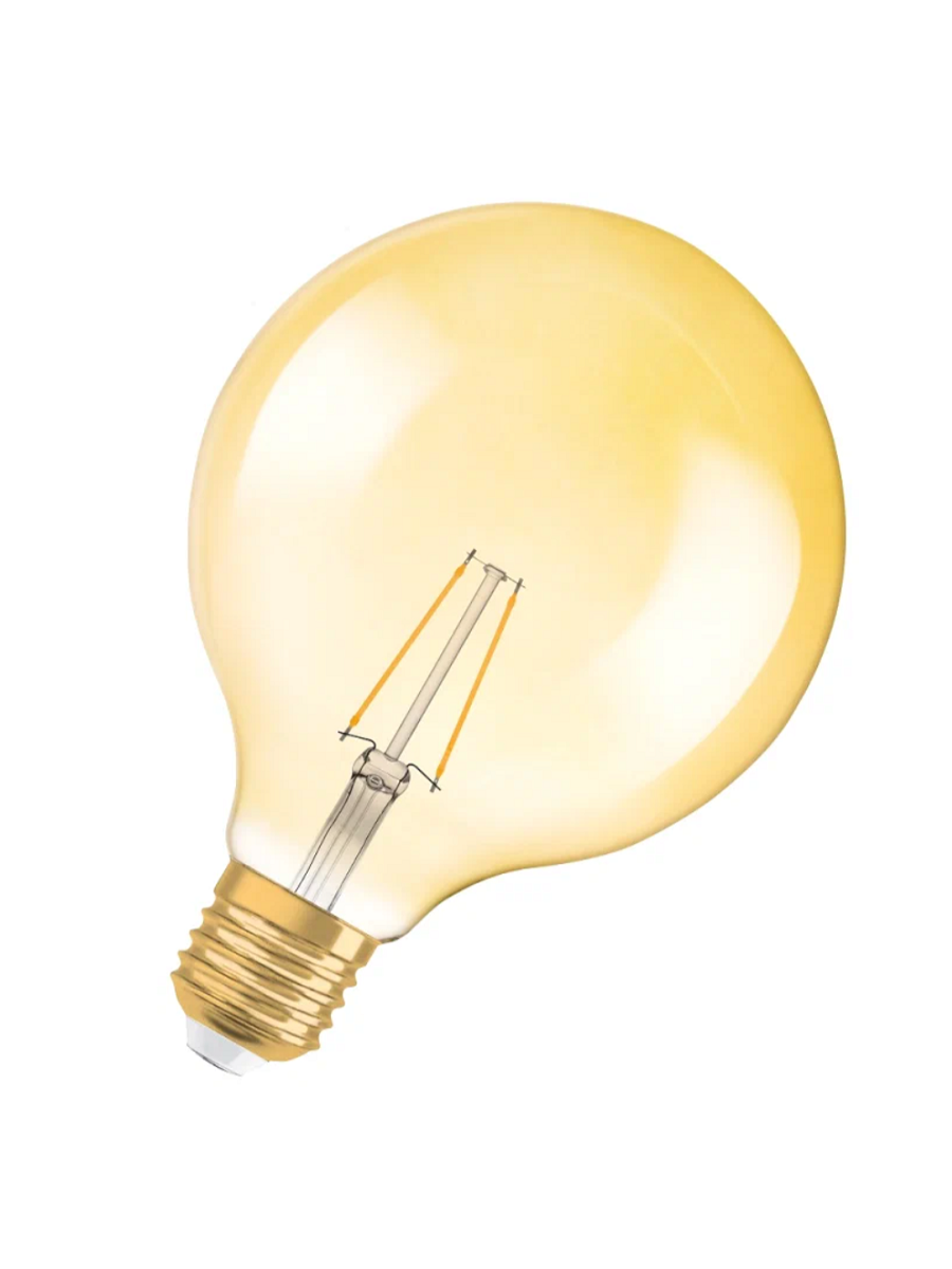 Светодиодная филаментная лампа Osram 1906LEDGL21 2.8W/824 230V FIL GOLD E27 G125 (21W) FS глоб винтаж Vintage 1906
