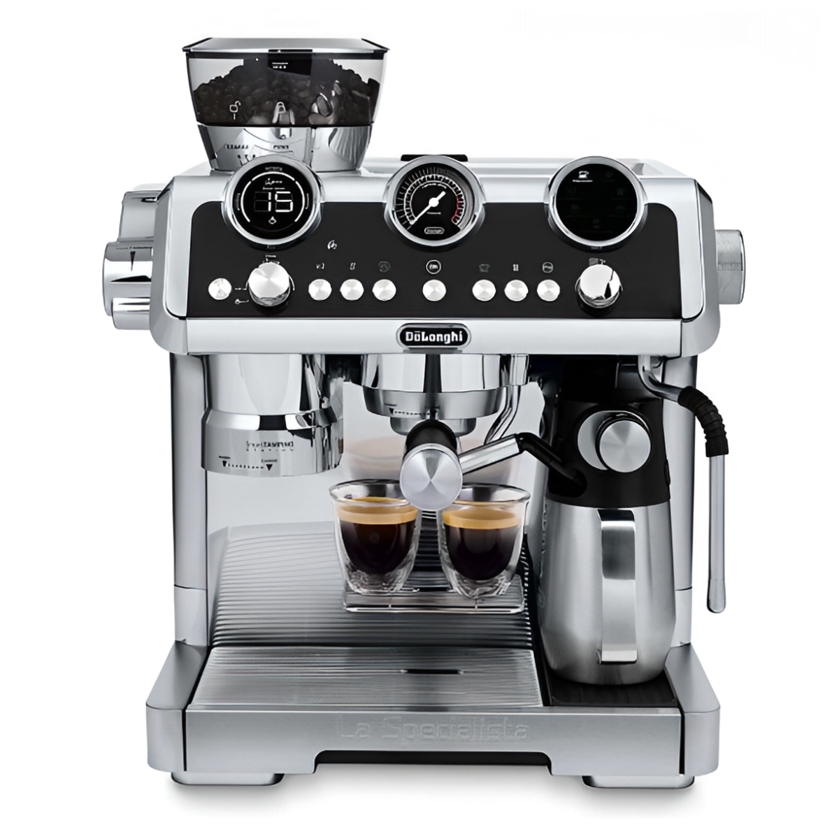 Кофеварка рожковая DeLonghi EC9865, с автоматическим капучинатором, нержавеющая сталь
