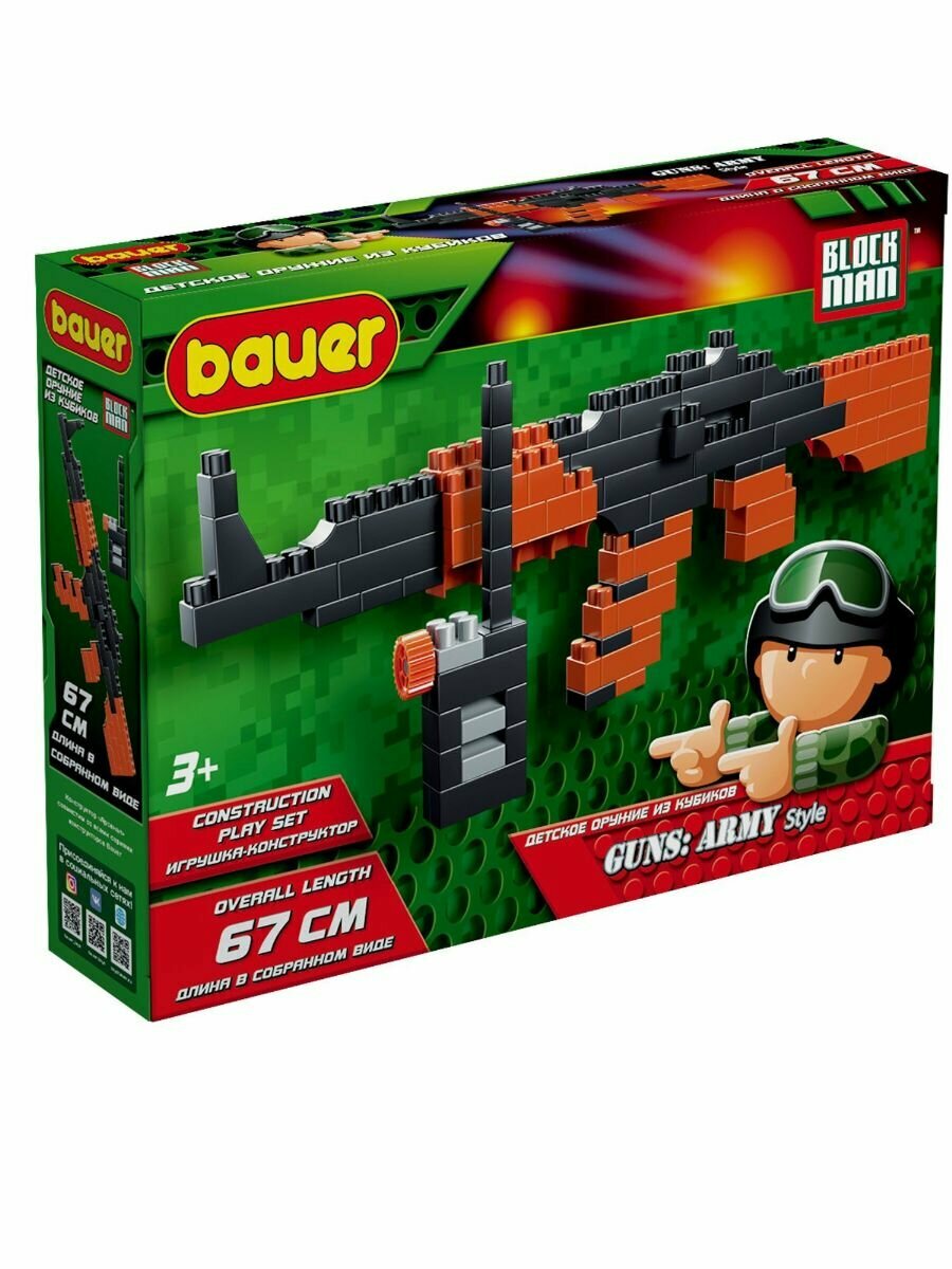 Bauer Кроха Конструктор Автомат АК-47 и портативная рация 104 детали